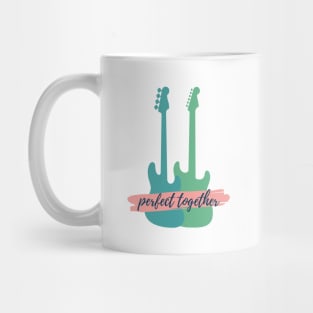 Perfect Together Bass and S-Style Guitar Silhouette Mug